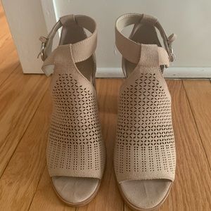 Marc fisher peep toe, suede booties